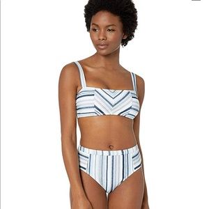 NWT Splendid size SMALL white/navy striped bikini